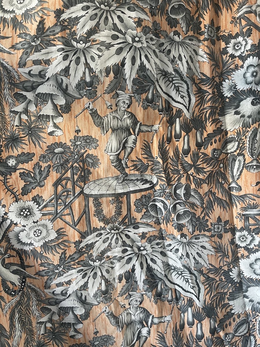 Paire de rideaux imprimés à décor chinoisant-photo-5