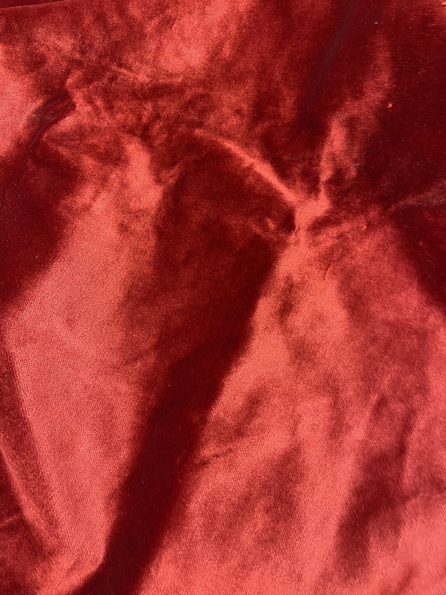 Fragment de velours rouge – Début du XXᵉ siècle-photo-2
