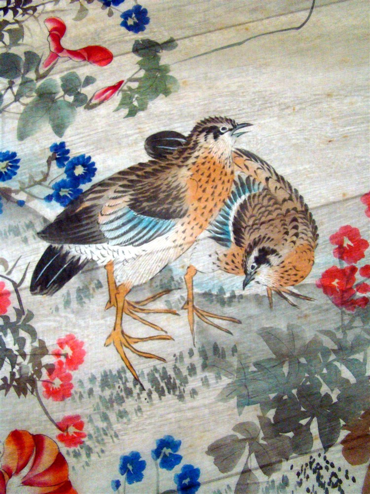 2 Japanese Paintings On Silk Veil Nineteenth-photo-6