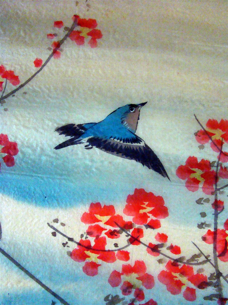 2 Japanese Paintings On Silk Veil Nineteenth-photo-8