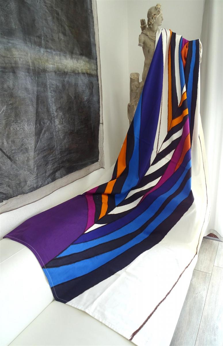 1972 Knoll International Thick Cotton Canvas For Gretl Hanging And Leo Wolner Designer-photo-2