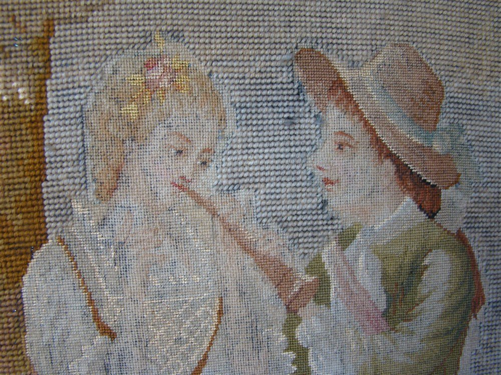 Suite Of 3 Tapestries Petit Point French School XIXth-photo-6