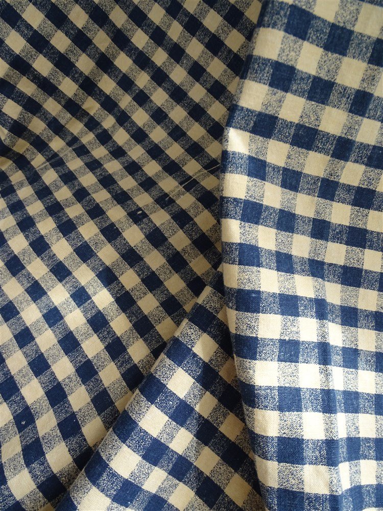 Beautiful Blue And Ecru Plaid Fabric For Curtain, Headboard Or To Upholster Seats,-photo-2