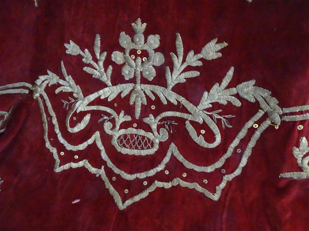 Art Ottoman Robe De Cérémonie En Velours De Soie Et Broderies Métalliques Turquie XIXème-photo-3