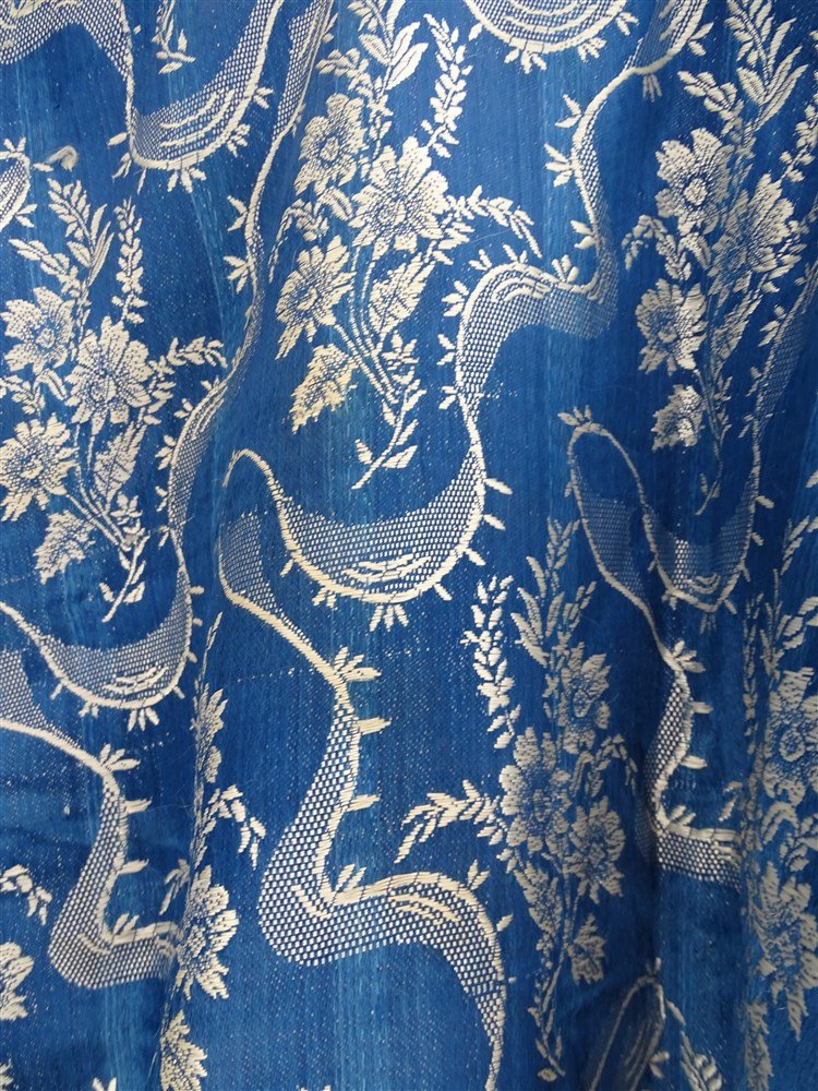 Lovely Ottoman Jacket In Blue Silk XIXth Gold Trim-photo-3