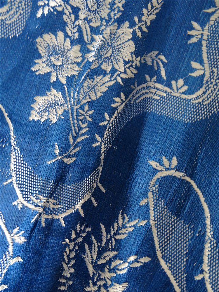 Ravissante Veste Ottomane En Soie Bleue époque XIXème Galon Doré-photo-4