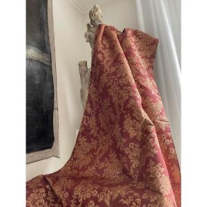 Pair Of Old Linen And Silk Hangings Baroque Decor