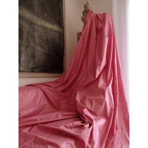 Pair Of Powder Pink Silk Drapes