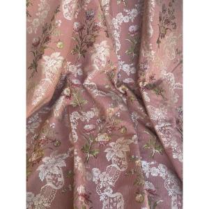 360 cm x128 cm  Paire De Rideaux En Soie De Lyon – XIXᵉ Siècle – Motif Floral Baroque Tentures 