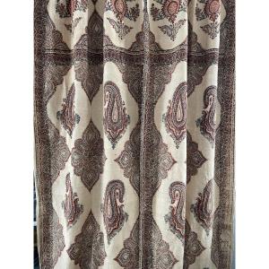 Pair Of Curtains With Oriental Decor, Cashmere Pattern, Palmettes And Arabesques5