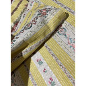 Fragment Of Old Jacquard Silk Fabric From The Early 20th Century