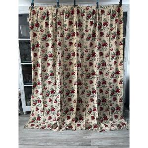 Paire De Rideaux En Lin Au Décor De Tulipes – Esprit Bucolique & Vintage