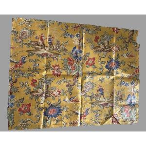 N ° 2.... Fragment De Tissu Glacé époque Début XIXème Décor Au Chinois