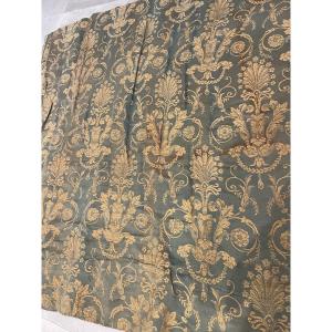 Second Piece Of Old Fabric, Empire Period Fabric, 19th Century, Linen And Silk, Palmettes And Foliage