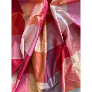 Pair Of Silk Curtains In Zesty Colors