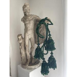 Paire d’Embrases  double Passementerie – Soie Verte – Assorties aux Rideaux en Velours – XIXᵉ