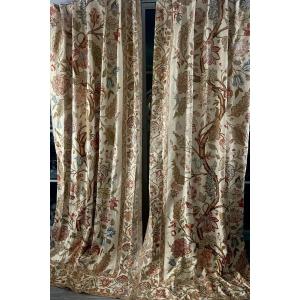 Seconde paire de rideaux au décor indien “Arbre de Vie” large décor floral et papillons