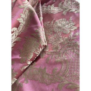 Fragment de soie lyonnaise ancienne, époque XIXᵉ, étoffe ancienne pour coussin ou création 