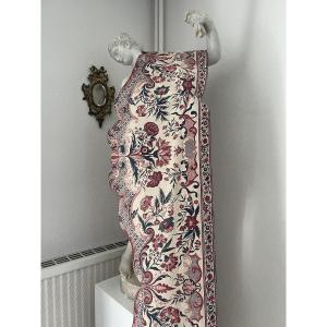 Indian Linen Valance - End Of The XIXᵉ Century- 320 Cm X 40 Cm