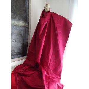 Paire de rideaux en soie – XIXᵉ siècle – rose profond