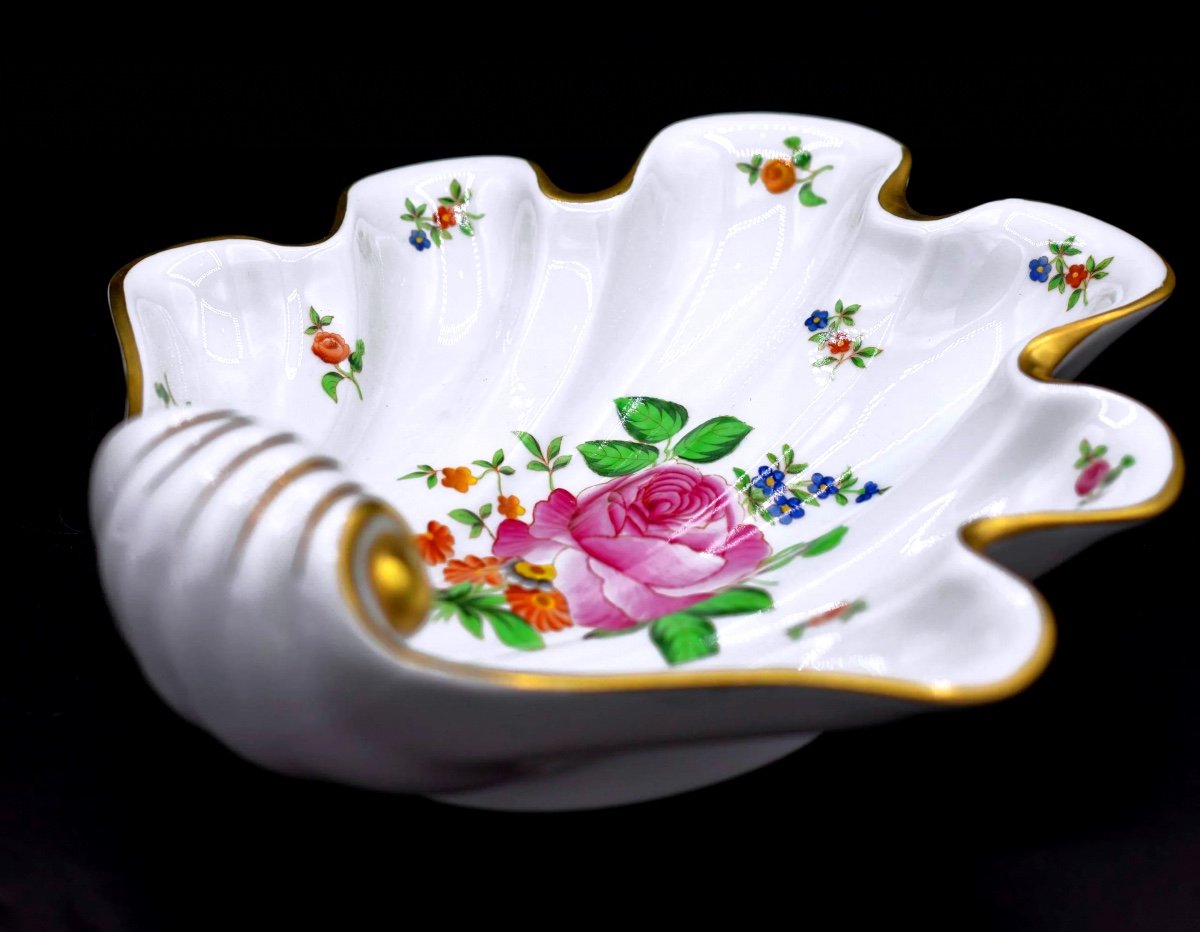 Plat En Porcelaine Herend Hongrie Forme Coquillage assiette-photo-3