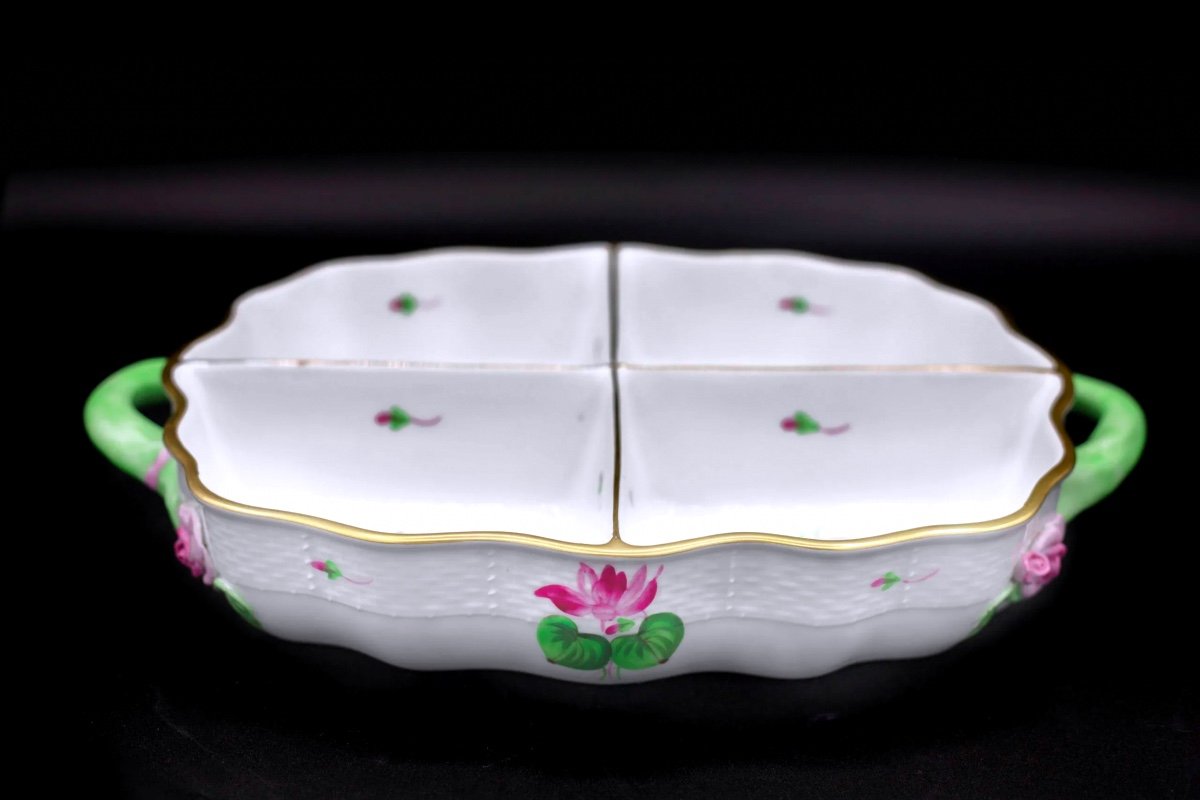 Plateau à Vaisselle Quadruple En Porcelaine Herend.-photo-2
