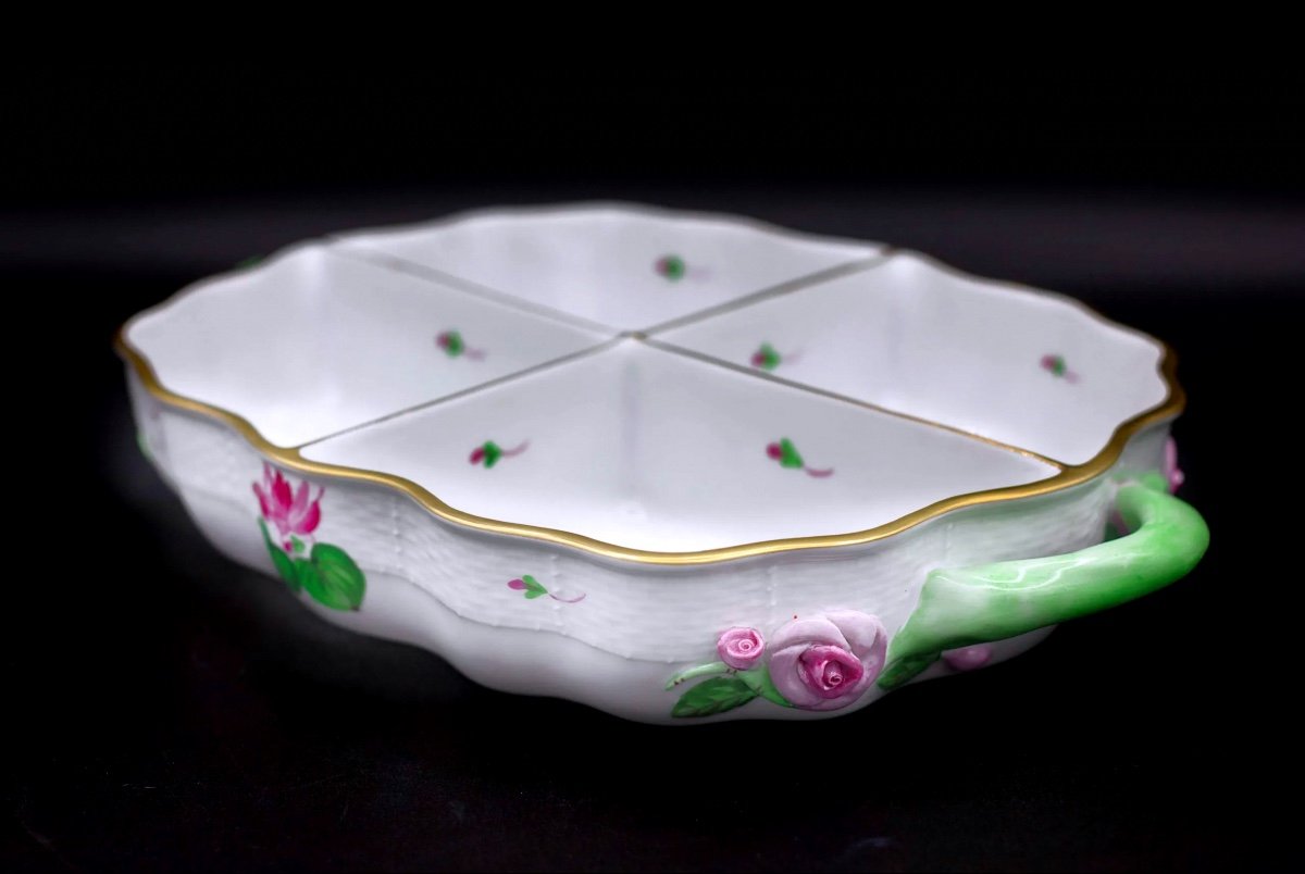 Plateau à Vaisselle Quadruple En Porcelaine Herend.-photo-1