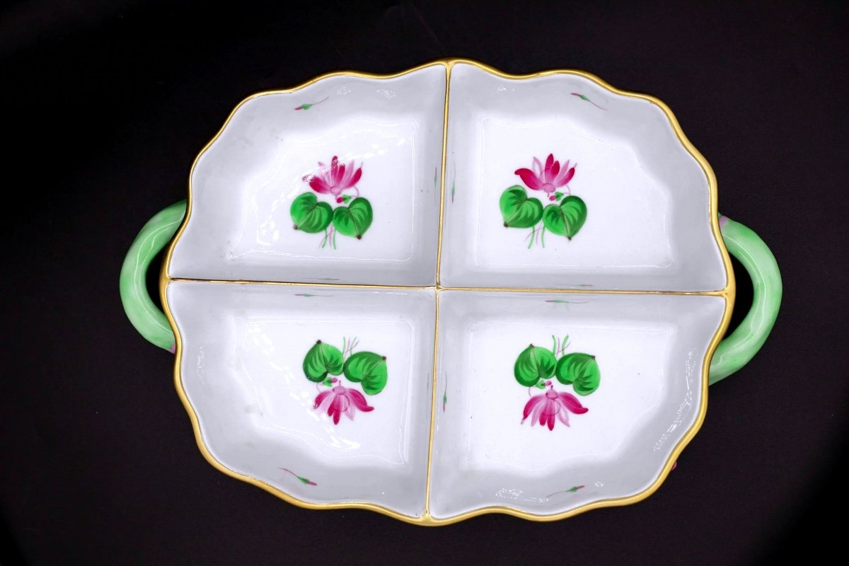 Plateau à Vaisselle Quadruple En Porcelaine Herend.-photo-6
