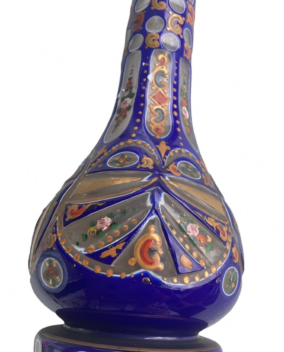Antique Bohemian Glass Bottle Hookah For Ottoman Market-photo-2