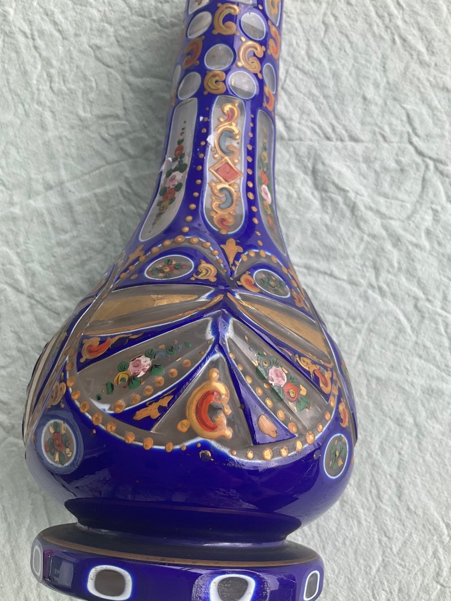 Antique Bohemian Glass Bottle Hookah For Ottoman Market-photo-5