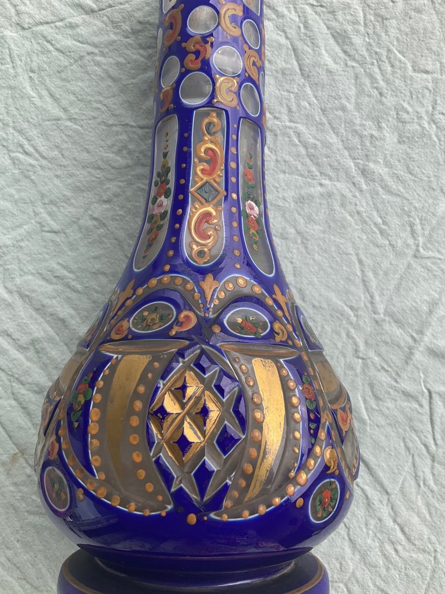 Antique Bohemian Glass Bottle Hookah For Ottoman Market-photo-6