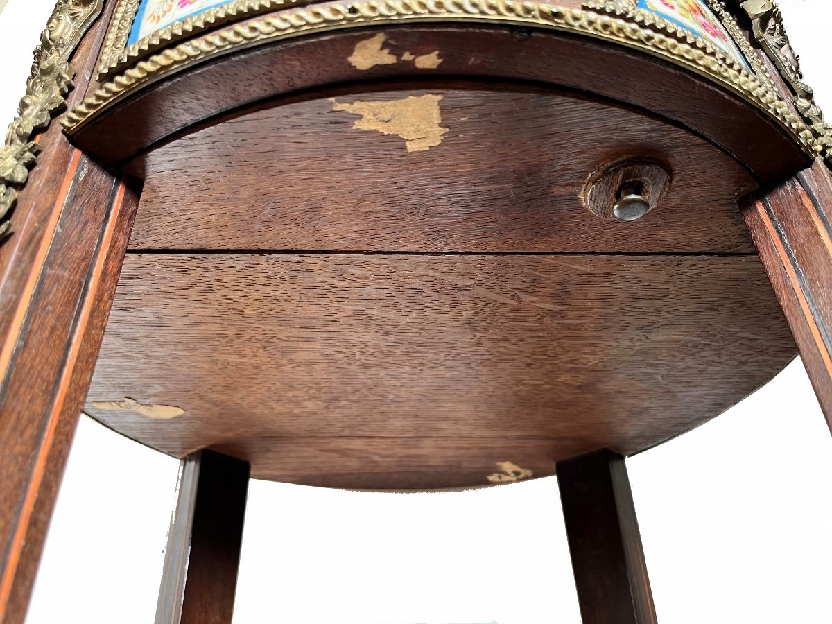 Table Basse Française Antique Avec Plaques De Sèvres Et Décor En Bronze,xix Siecle-photo-3