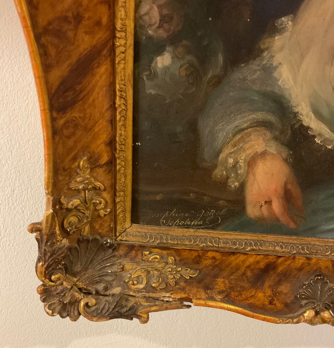 Biedermeier Painting Oil On Canvas By Josephine Götzel-sepolina-photo-2