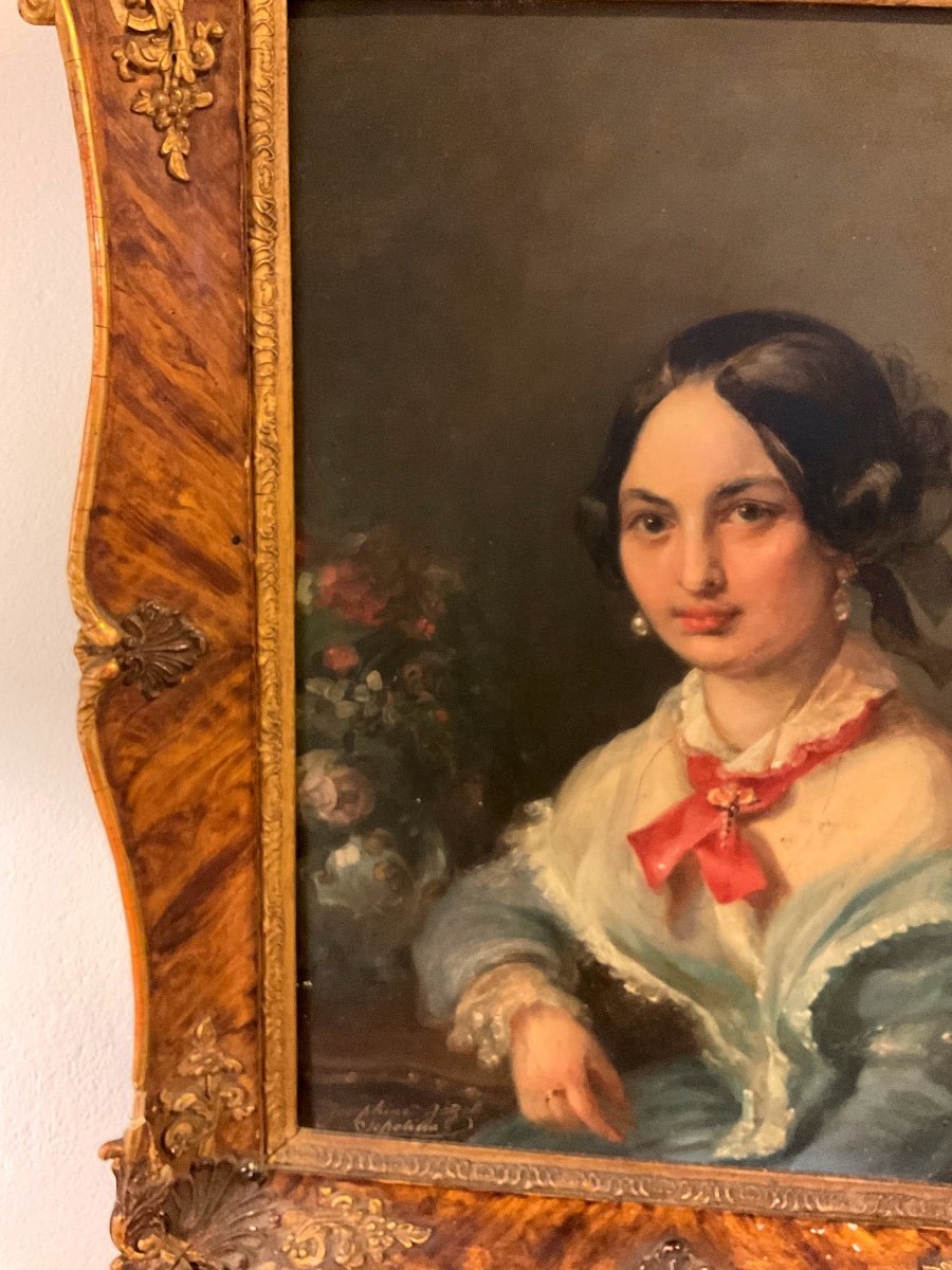 Biedermeier Painting Oil On Canvas By Josephine Götzel-sepolina-photo-5