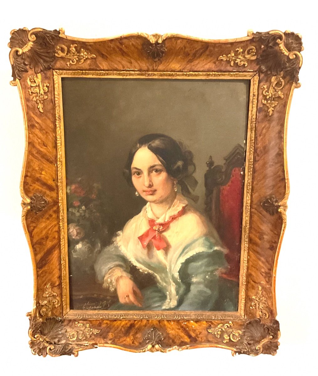 Biedermeier Painting Oil On Canvas By Josephine Götzel-sepolina-photo-8