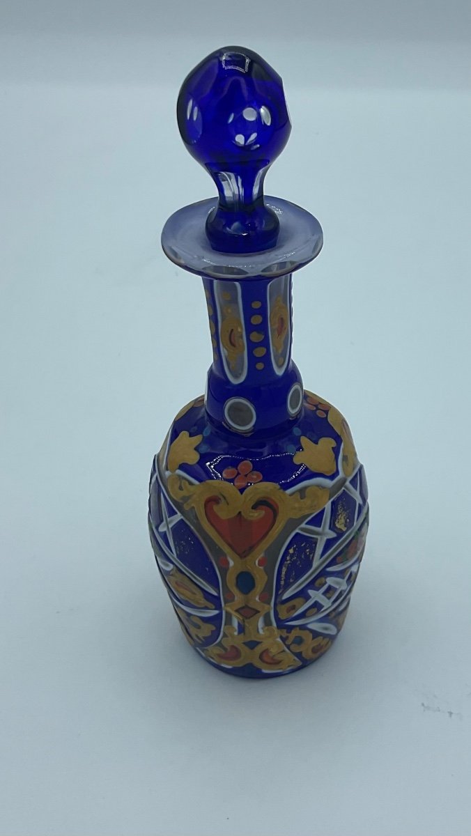 Antique Bohemian Enamel Perfume Bottle For Ottoman Market, Arabic-photo-3