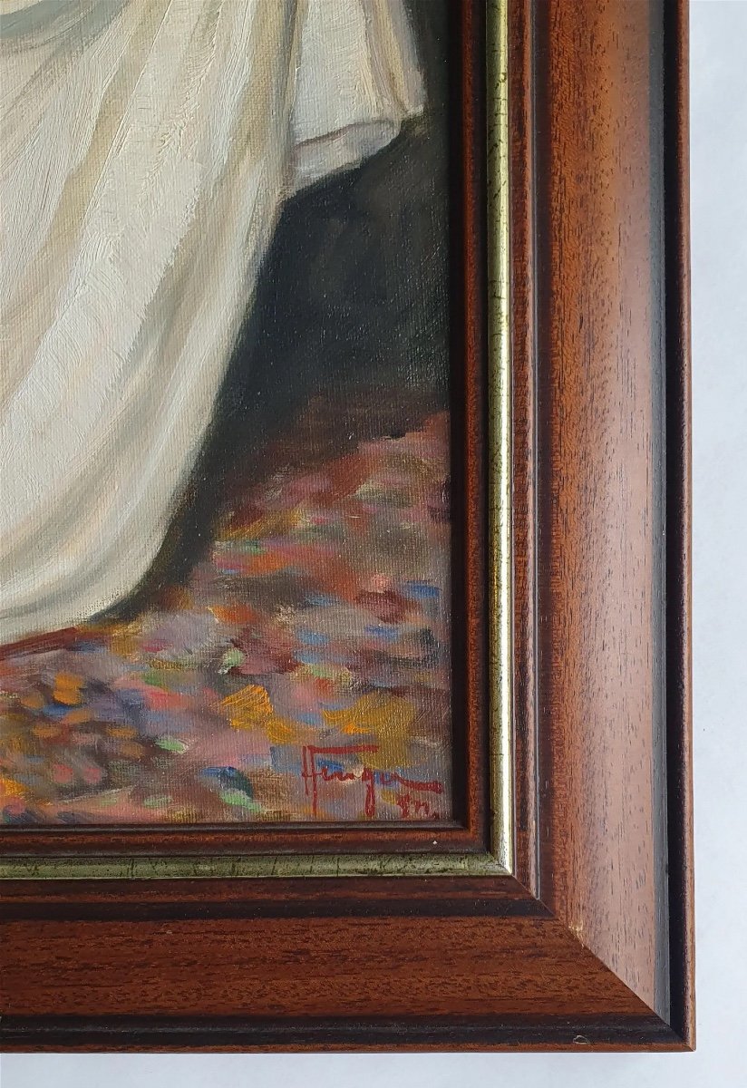 Orientalist Painting Oil On Canvas Representing A Naked Woman Offered For Sale By Moor-photo-4