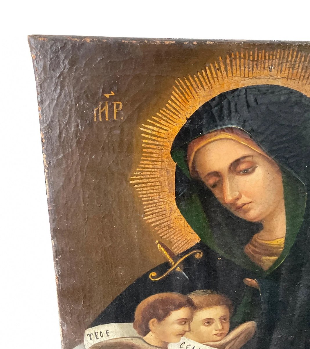 18th Century Antique Russian Icon. Oil On Canvas-photo-4