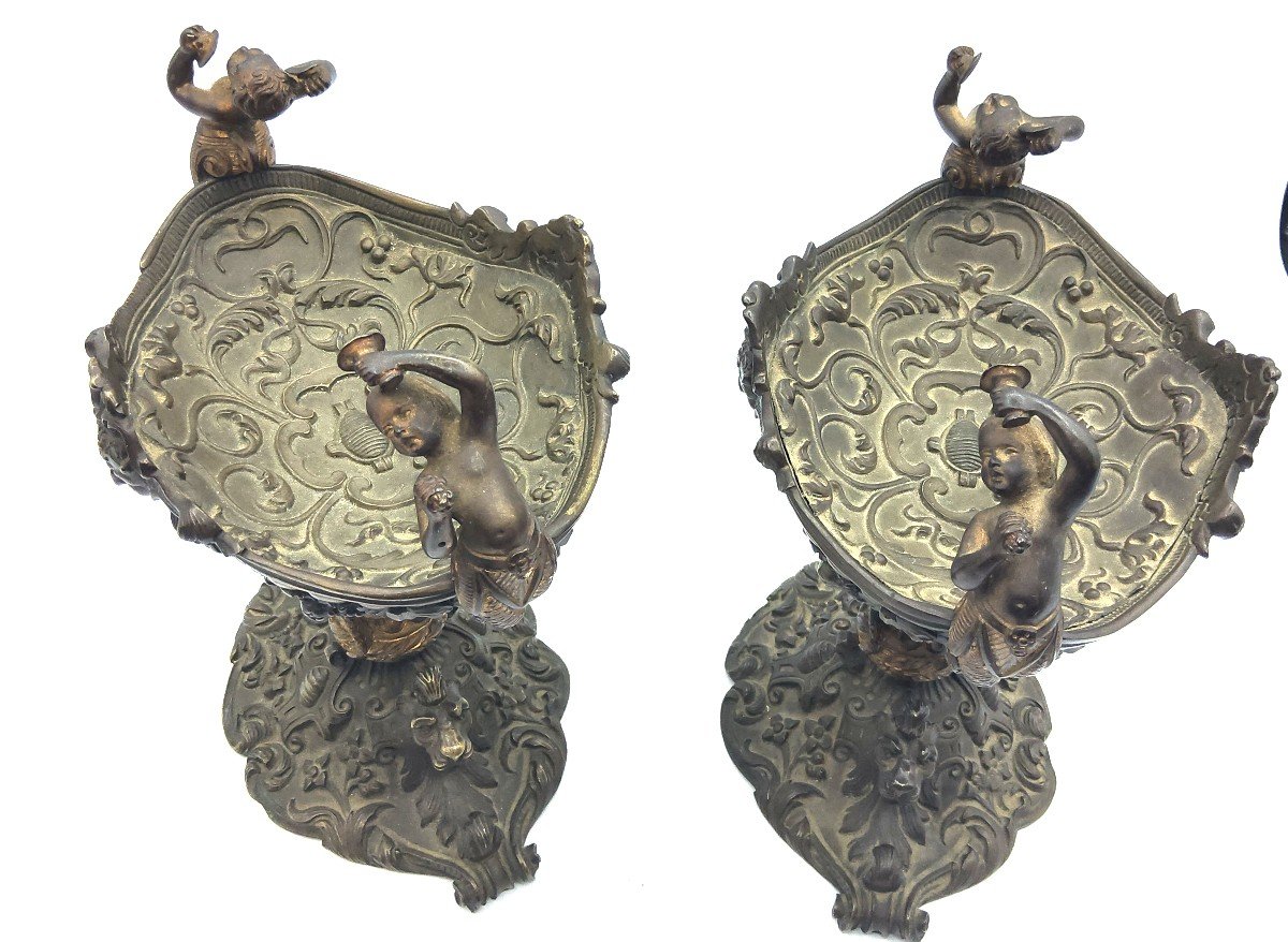 Pair Of Antique French Btonze Tazza By Henri Picard,marked-photo-7