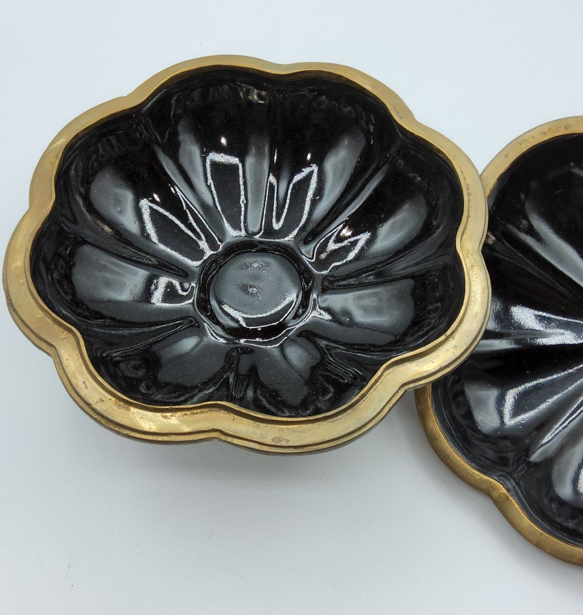 Grand Bonbonnière En Porcelaine Noir-photo-5