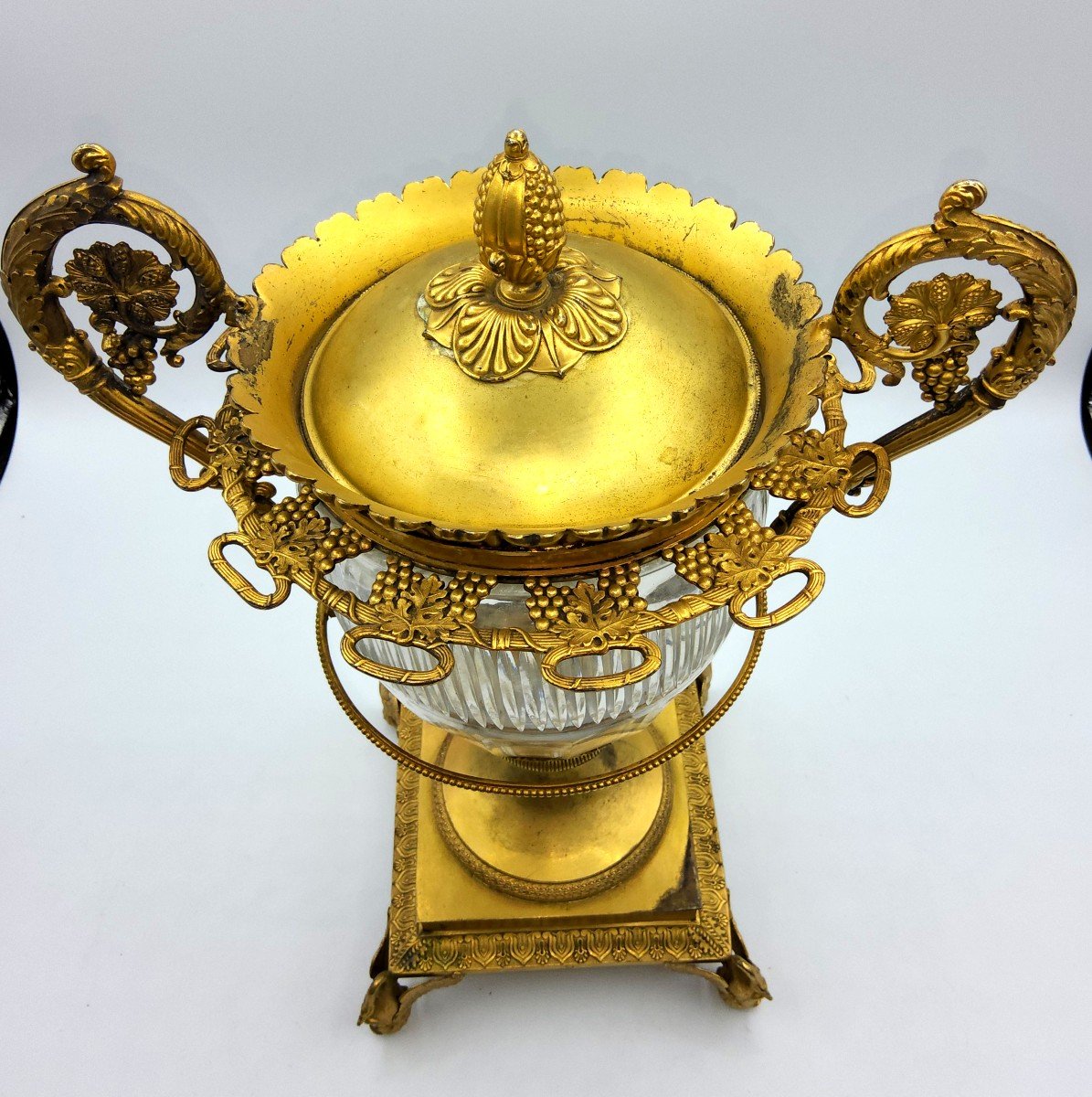Exclusivité Grand Vase Couvert En Cristal De Baccarat Et Argent,XIXsiecle-photo-3