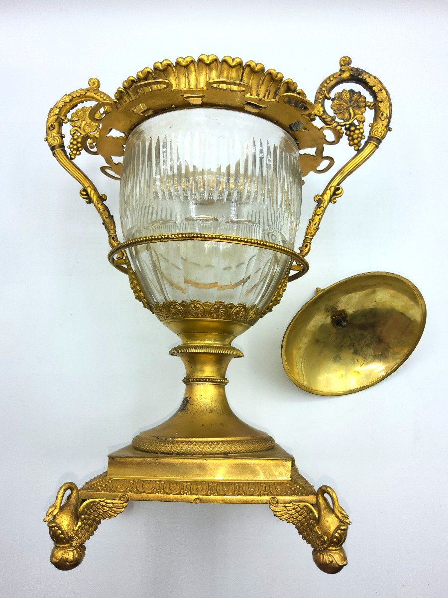 Exclusivité Grand Vase Couvert En Cristal De Baccarat Et Argent,XIXsiecle-photo-2