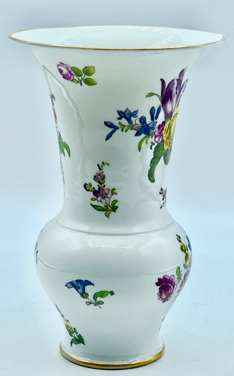 Meissen Augustus Rex Porcelain Flower Vase-photo-3