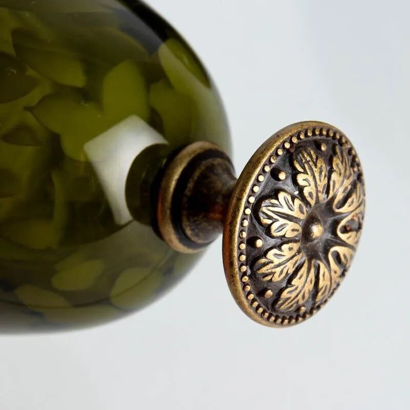 Murano Glass Pear Shaped Covered Bowl Cenedese Glass In Khaki Green-photo-1