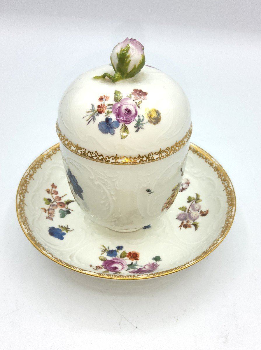 Tasse à Chocolat tasse Et Soucoupe En Porcelaine De Meissen, 1740-1760-photo-3