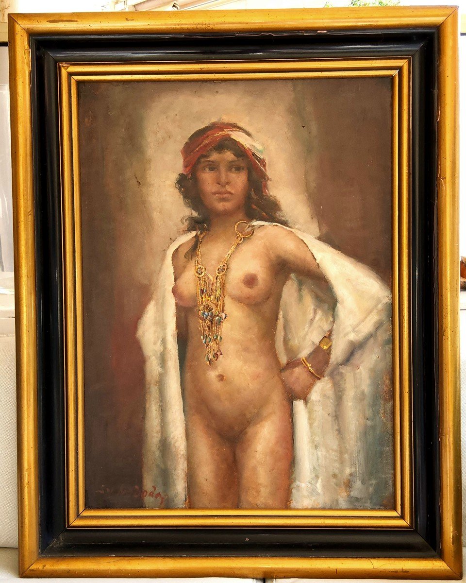 Josef Svoboda Peinture Orientaliste De Femme Algérienne,grande.Tableaux Orientaliste -photo-3