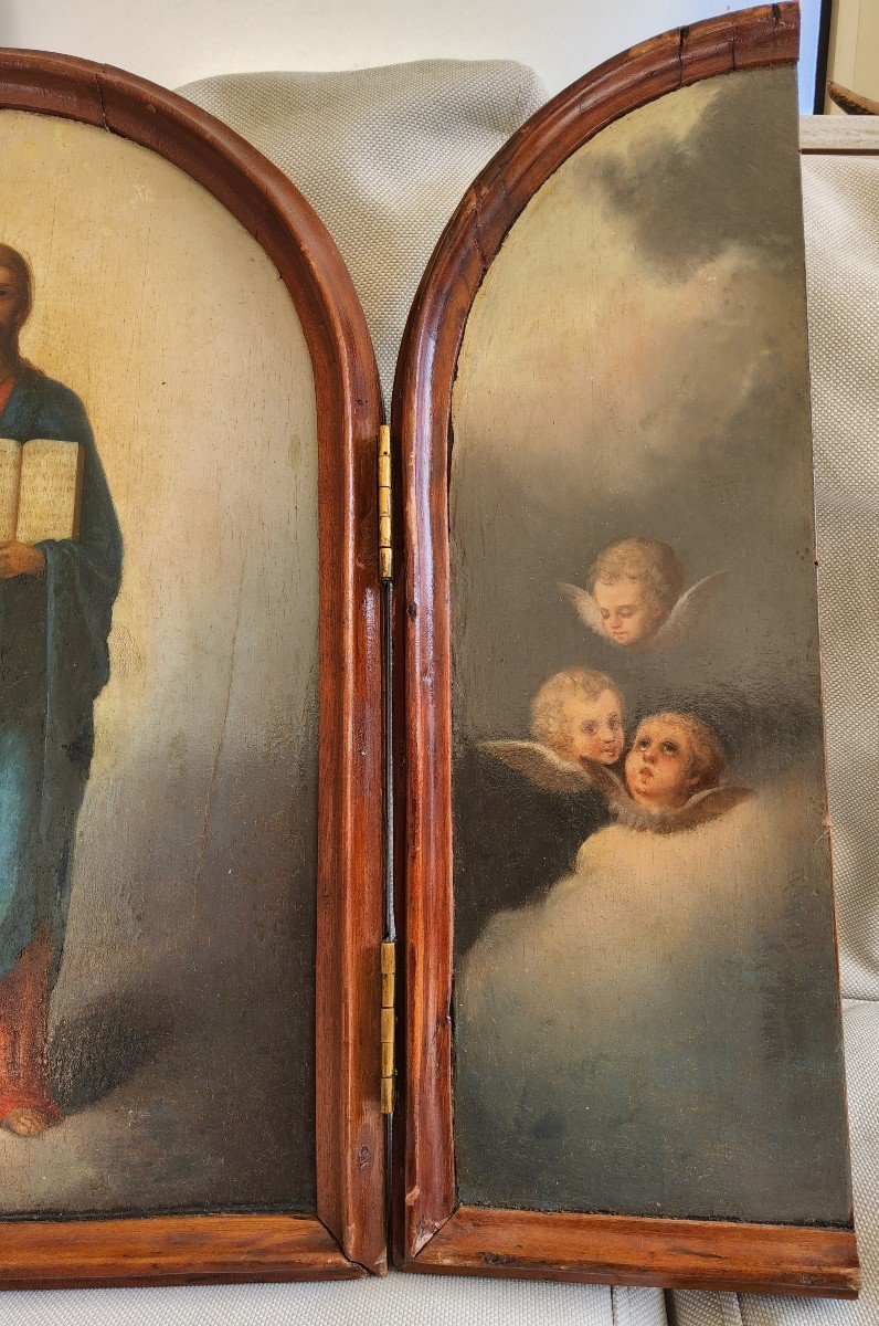 Icône Peinte à La Main à l'Huile Russe Du XIXe Siècle-photo-6