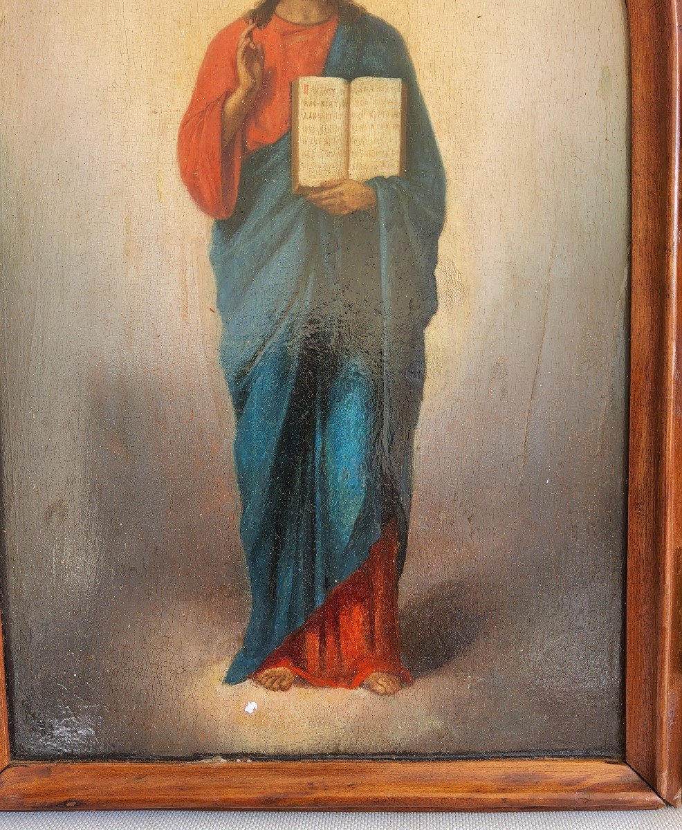 Icône Peinte à La Main à l'Huile Russe Du XIXe Siècle-photo-7