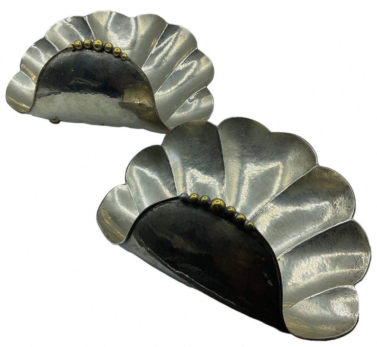 Pair Of Art Deco Shell Shaped Large Centrepiece -photo-1