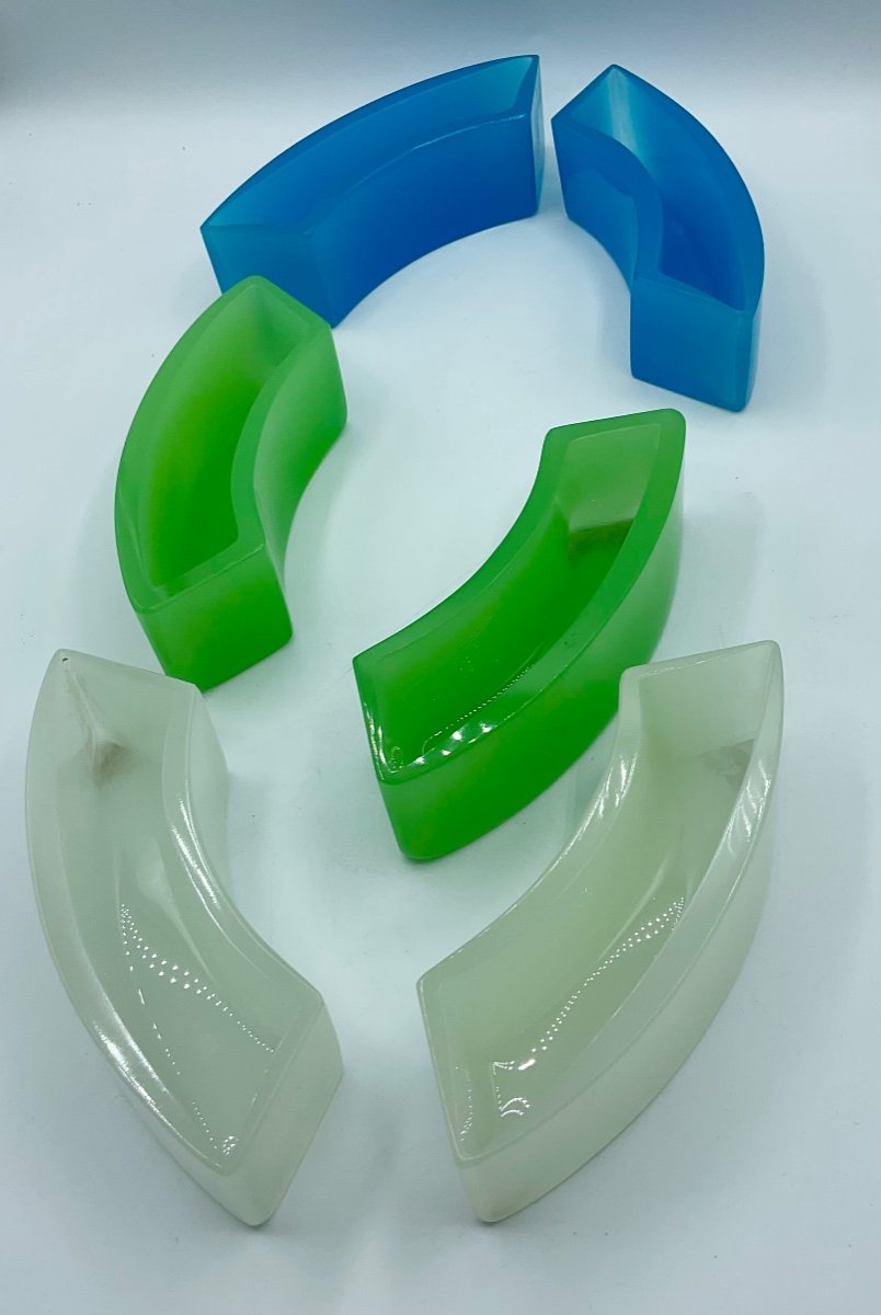 Murano Opaline Glass Table Decor, In White,price For 2-photo-4